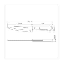 Alternative view of سكين مطبخ وأسماك 6 انش من ترامونتينا بشفرة من الفولاذ المقاوم للصدأ ومقبض من الخشب الطبيعي Dynamic