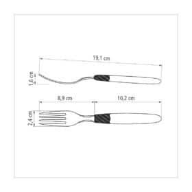 Alternative view of طقم شوك عشاء ستانلس ستيل من ترامونتينا Ipanema مع مقابض بولي بروبيلين برتقالي، 12 قطعة