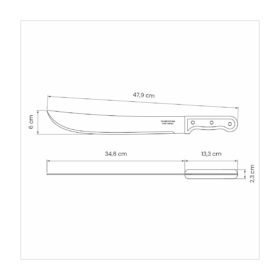 Alternative view of سكين 14 بوصة مع شفرة من الصلب الكربوني ومقبض خشبي