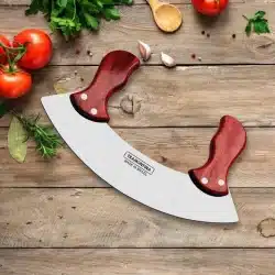 سكين فرم خشب بشفرة من الستانلس ستيل ومقابض خشبية حمراء Polywood