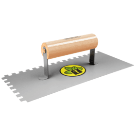 Alternative view of مجرفة معدنية مربعة ذات قاعدة ناعمة ، أسنان ، بمقبض خشبي