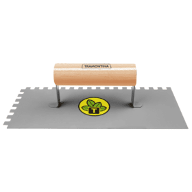 مجرفة معدنية مربعة ذات قاعدة ناعمة ، أسنان ، بمقبض خشبي