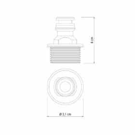 Alternative view of محول ذكر ، مع سن خارجي 3/4 بوصة للحنفيات