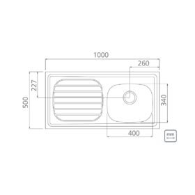 Alternative view of أحواض عادية Tramontina Filo 40 FX DX 100x50 سم