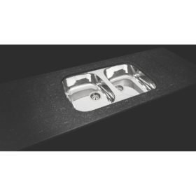 Alternative view of حوضين من الفولاذ المقاوم للصدأ Isis 2C 34 BL مع مرآة تلميع نهائية لـ Undermount 72x40 سم