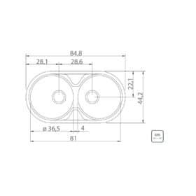 Alternative view of حوضين من الفولاذ المقاوم للصدأ Tramontina Luna Duo 2C 36 BS مع مرآة تلميع للتثبيت العلوي أو Undermount ، 84x44 سم