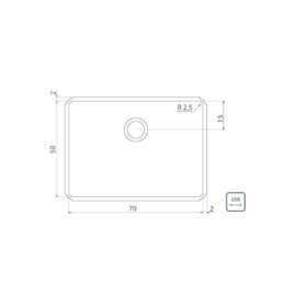 Alternative view of حوض احترافي من الستانلس ستيل 70x50 سم