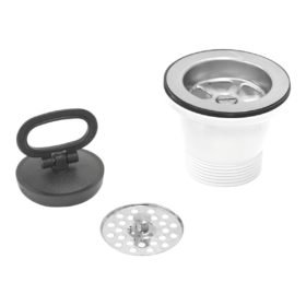 صمام ترامونتين 3 بوصات للأحواض والأوعية من الفولاذ المقاوم للصدأ المصقول والبولي بروبيلين