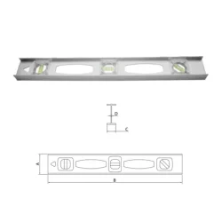 مستوى الألومنيوم مع ثلاث قوارير 600 مم (24 بوصة)