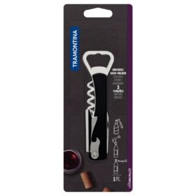 Alternative view of فتاحة هارمونيزا من ترامونتينا مع مفتاح وسكين جيب بشفرات من الفولاذ المقاوم للصدأ وهيكل ABS أسود