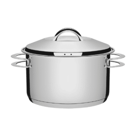 قدر استانلس ستيل بغطاء ومقابض وقاعدة ثلاثية الطبقات