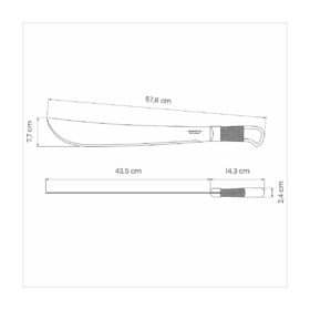 Alternative view of سكين مقاس 17 بوصة مع شفرة من الصلب الكربوني ومقبض خشبي
