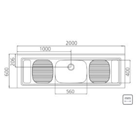 Alternative view of سنك حوض وجناحين 200x60 سم