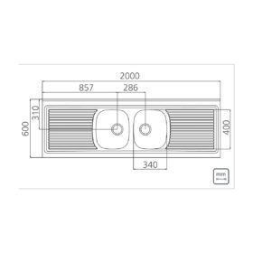 Alternative view of سنك حوض وجناحين 180x60 سم