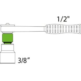 Alternative view of محول ترامونتينا برو كروم فاناديوم فولاذي - 1/2 "F x 3/4" M Square Drive