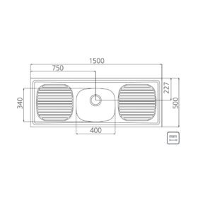 Alternative view of سنك حوض وجناحين 150x50 سم