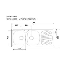 Alternative view of حوض داخلي ستانلس ستيل 116x50 سم