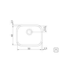 Alternative view of حوض من الفولاذ المقاوم للصدأ بلمسة نهائية من الساتان للتركيب العلوي أو القاعدة ، 50x40 سم Tramontina Aria Maxi 50 BS