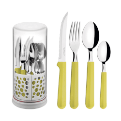 طقم أدوات مائدة ترامونتينا 27 قطعة لون أصفر Tulum