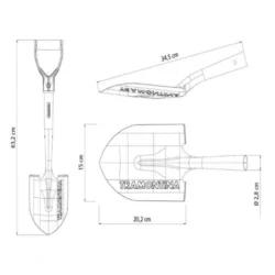324553 pa de bico pequena com cabo de madeira 45 cm