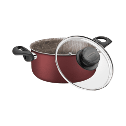 Alternative view of قدر من الألومنيوم مع طلاء داخلي وخارجي Starflon Max Red غير لاصق مع غطاء زجاجي ، 22 سم 3،8 لتر Paris