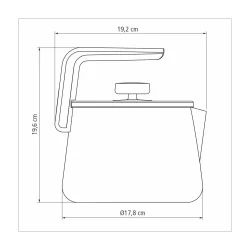 قوري 2،3 لتر من الألومنيوم باللون الأزرق الداكن مع طلاء Starflon Max الداخلي والخارجي غير اللاصق 12 28596123DCM002G