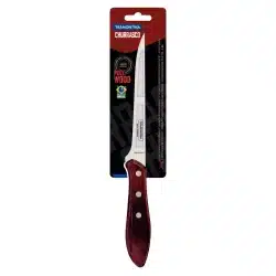 Alternative view of سكين ترامونتينا مع شفرة من الفولاذ المقاوم للصدأ ومقبض خشبي معالج من خشب البوليوود الأحمر، مقاس 15.24 سم6"