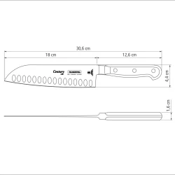 Alternative view of سكين ستانلس ستيل 7" مع فجوات جانبية بضمان 25 سنة