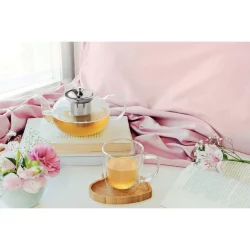 Alternative view of إبريق شاي من البايركس مع مصفاة من الستانلس ستيل من ترامونتينا مع سعة 1 لتر