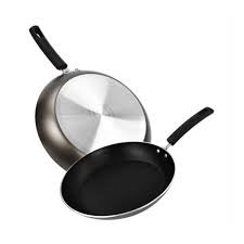 Alternative view of طقم مقلاة من الألومنيوم الاسود قطعتان 24 سم 1,2 لتر و 28 سم 2 لتر مع طلاء Starflon داخلي وخارجي ممتاز Sicília