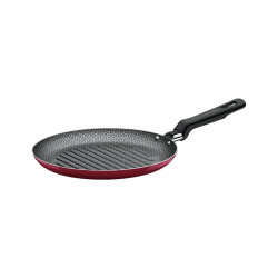 مقلاة شواء 22 سم دائرية الشكل لون احمر