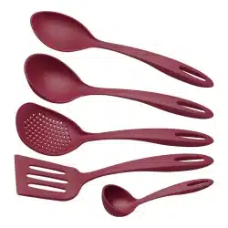 سيت ادوات طبخ 5 قطع لون احمر بلاستك عالي الجودة