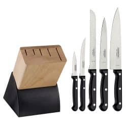 سيت سكاكين 5 قطع مع قاعدة خشبية جودة عالية