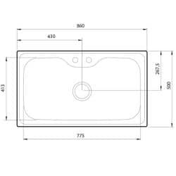 Alternative view of حوض سنانلس ستيل 86*50*21 سم بسمك 0.8 ملم جودة عالية