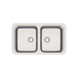 حوضين مدمج 77*45*19 سم سعة الحوض 23 لتر بسمك 0.8 ملم ستانلس ستيل