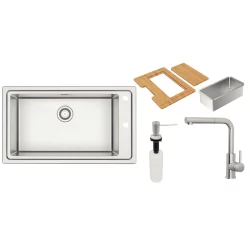 Alternative view of حوض صناعي 86*50*20سم سمك 1 ملم سعة 56 لتر مع ملحقات ستانلس تسيل