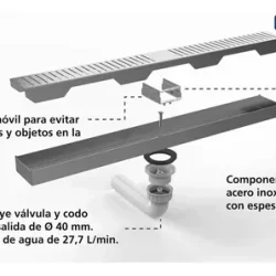 Alternative view of قناة تصريف ماء 7*60 سم بعمق 3.3 سم بسمك 1 ملم ستانلس ستيل مقاوم للصدأ