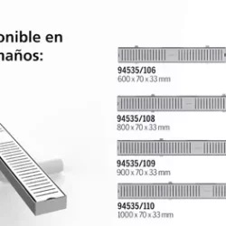 قناة تصريف ماء 7*80 سم بعمق 3.3 سم بسمك 1 ملم ستنلس ستيل مقاوم للصدأ 18 D NQ NP 949564 MLA40774032240 022020 O