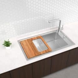 حوض صناعي 86*50*20سم سمك 1 ملم سعة 56 لتر مع ملحقات ستانلس تسيل