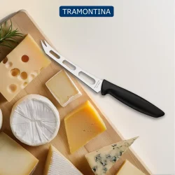 Alternative view of سكين جبن ترامونتينا بلينوس بشفرة من الفولاذ المقاوم للصدأ ومقبض من البولي بروبلين الأسود مقاس 6 بوصات