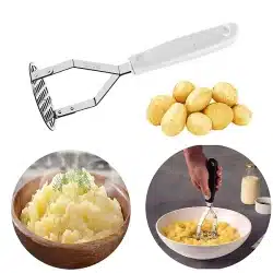 Alternative view of هراسة البطاطس المصنوعة من الفولاذ المقاوم للصدأ من ترامونتينا يوتيليتا بمقبض من مادة البولي بروبيلين باللون االاسود