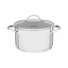 قدر طهي من الفولاذ المقاوم للصدأ من ترامونتينا أونا بقاعدة ثلاثية الطبقات وغطاء زجاجي، 24 سم وسعة 6.1 لتر