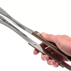 Alternative view of ملقط لحوم ترامونتينا  من الفولاذ المقاوم للصدأ ومقبض من الخشب