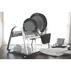 سلة اواني طابقين ستانلس ستيل قطعة واحدة بالكامل 44 سم بضمان مفتوح ضد الصدأ .