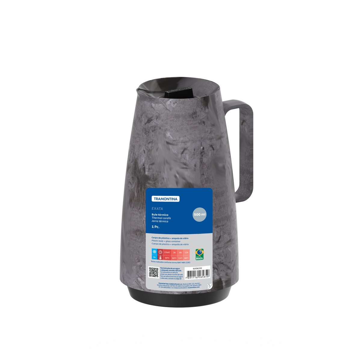 ترمز شاي 500 مل داخل زجاجي من ترامونتينا لون الرخام الرمادي 2 ترمز شاي 500 مل داخل زجاجي من ترامونتينا لون الرخام الرمادي - الصورة 2