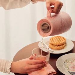 ترمز شاي 500 مل داخل زجاجي من ترامونتينا لون الرخام البني