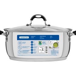 قدر ترامونتينا ستانلس ستيل مع مقابض سيليكون مقاوم للصدأ وصحي 100% وقياس 30 سم 8.5 لتر