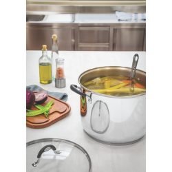Alternative view of قدر طهي ترامونتينا أسترو المصنوع من السيليكون والفولاذ المقاوم للصدأ مع قاعدة ثلاثية الطبقات وغطاء زجاجي، 30 سم وسعة 20.8 لتر