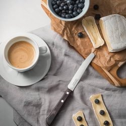 سكين ترامونتينا متعدد الأغراض من الفولاذ المقاوم للصدأ مقاس 5 بوصات بمقبض من خشب البولي وود المعالج باللون البني