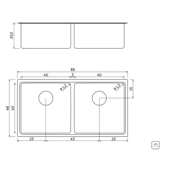 Alternative view of حوضين عالية الجودة من ترامونتينا 89*46*20 عمق وبسمك 1 ملم